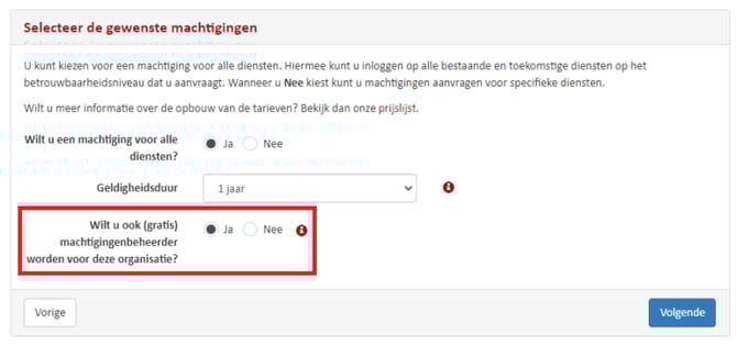 Beheerdersmachtigingen toevoegen